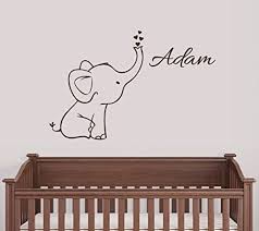 Personalized Elephant Wall Decal Nursery Decor Free Shipping Elephant Things