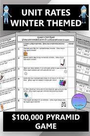 Unit Rates 100 000 Pyramid Activity Winter Themed Solving Word Problems Maths Activities Middle School Middle School Math