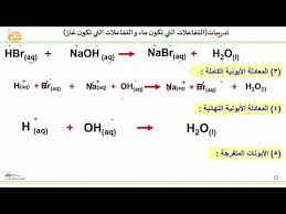 تدريبات التفاعلات التي تكون ماء و التفاعلات التي تكون غاز Youtube