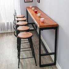 Retro Leisure Cafes Against The Wall Bar Table Home High Bar Table Long Solid Wood Metal Bar Table In Bar Tables Kitchen Bar Table High Bar Table Bar Furniture