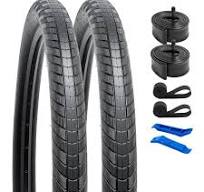 2-PCS 27.5" Road Bike Tires 27.5x2.40/60-584 and 27.5" Heavy Duty Bike  Tubes Schrader Valve with 2 Rim Strips Compatible with 27.5x2.30 27.5 x  2.35 ...