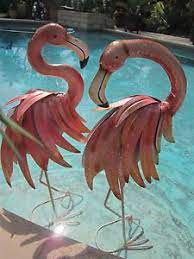 Metal Flamingo Yard Ornaments Pr Metal Art Paint Decorated Pink Flamingo Garden Lawn Statue Ornament Flamingo Art Flamingo Flamingo Decor