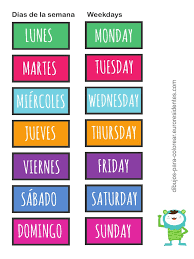Así que escucha esta clase t. Dias Semana Ingles Castellano