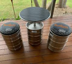 This cool new kegstool is an industrial 360 degree swiveling bar stool made from an actual upcycled beer keg. Flaming Kegs Posts Facebook
