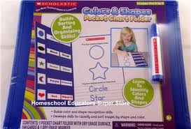 Details About Scholastic Color Shapes Pocket Chart Folder Homeschool Teacher Pre K To Kinder