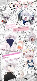 Customize your desktop, mobile phone and tablet with our wide variety of cool and interesting killua wallpapers in just a few clicks! White Collage Wallpaper Killua Anime Wallpaper Iphone Anime Wallpaper Phone Cute Anime Wallpaper