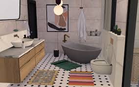 Sims4 Bathroom In 2020 Sims 4 Beds Sims House Sims 4 Custom Content
