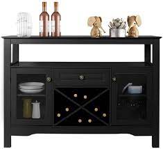 Get organized with wine racks and bar cabinets at bed bath & beyond. Buy Gbu Sideboard Buffet Cabinet Cupboard Table For Home Kitchen Dining Room Organizer With Wine Rack Open Shelf Storage Cabinet Black 45 7 L X 15 7 W X 32 3 H Online In Italy B08jcs59cz