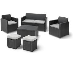 The keter folding work table provides a sturdy portable work space for a wide variety of projects. Keter Merano 6 Seater Rattan Effect Sofa Set Graphite Garden Effect Garden Graphite Keter Outdoor Furniture Sets Garden Table And Chairs Sofa Set