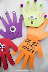 Birthday Crafts For Kids Monster Handprint Craft Handprint Crafts Fathers Day Crafts Birthday Card Craft