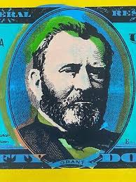 Steve Kaufman, $50 Dollar Bill Hand Signed Ltd Ed Screenprint