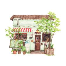 No 77 Hattifnatt Cafe In Kichijoji Tokyo Illustration By Justine Wong Of Patterns And Portrai Watercolor Illustration Watercolor Art Paintings Art Drawings