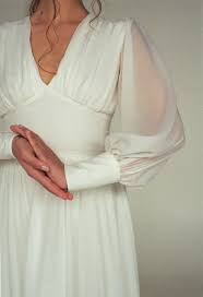 Long Bishop Sleeve Wedding Dress Long Sleeve Wedding Dress Boho Bishop Sleeve Wedding Dress Bohemian V Neck Wedding Dress Chiffon Wedding Gown Modern Minimalist Dress Theia In 2020 Wedding Dress Chiffon Long Sleeve Wedding Dress Boho Minimalist
