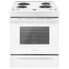 Amana 30 4 8 Cu Ft Self Clean Slide In Coil Top Electric Range Yacs4303mfw White Best Buy Canada Electric Range Amana Cool Things To Buy
