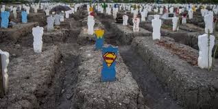 Foto Papan Nisan Superman Di Kuburan Korban Covid 19 Surabaya Merdeka Com