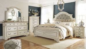 Realyn Chipped Two Tone Upholstered Panel Bedroom Set White Panel Bedroom Set White Panel Bedroom Bedroom Sets Queen