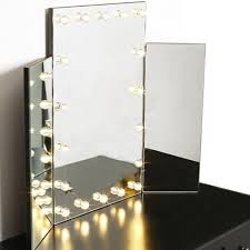 This 3 panel floor standing mirror is ideal for clothing stores as well as other retail environments. Tri Fold Hollywood Dressing Mirror Large Led Illuminated Make Up Bath Bed Room Ebay
