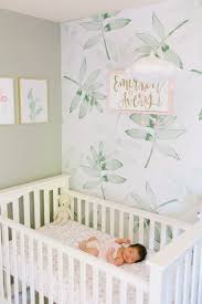 Soothing Tropical Nursery With Hints Of Pink Bebek Duvar Kagidi Kiz Cocuk Odasi Cocuk Odasi Projeleri