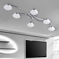 Da ist zum einen das wohnzimmer: Wohnzimmer Led Deckenleuchte Chrom Acryl Glas Deckenlampe 6 Flammig Sw Style