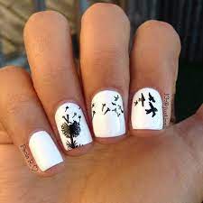 30 Dandelion Nail Art Designs Cuded Dandelion Nail Art Black And White Nail Designs White Nail Art