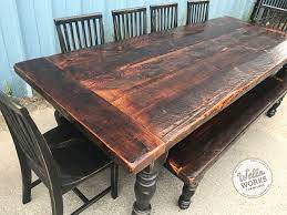 Have Mercy 9 Heart Pine Farmhouse Table With A Provincial Stain Six Chairs And A B Farmhouse Dining Room Table Trendy Farmhouse Kitchen Black Kitchen Table