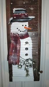 Snow Man Painted On An Old Shutter By Jayne Christmas Decor Diy Outdoor Christmas Decorations Christmas Paintings