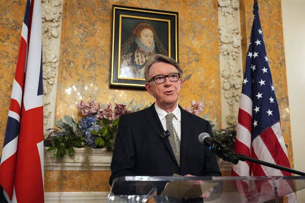 Mandelson, a Friend of Epstein's, Became U.S. Ambassador Despite Failing  Security Vetting - The New York Times