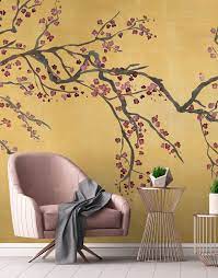 1,000+ vectors, stock photos & psd files. Gold Cherry Blossom Wallpaper Mural Feathr Wallpapers