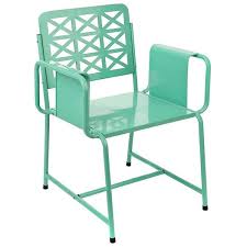 Turquoise Retro Metal Chair 100 Liked On Polyvore Featuring Home Outdoors Patio Furni Metal Outdoor Chairs Retro Patio Furniture Metal Outdoor Furniture