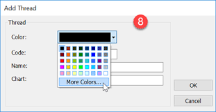 How Do I Create A New Thread Chart And Add Rgb Values