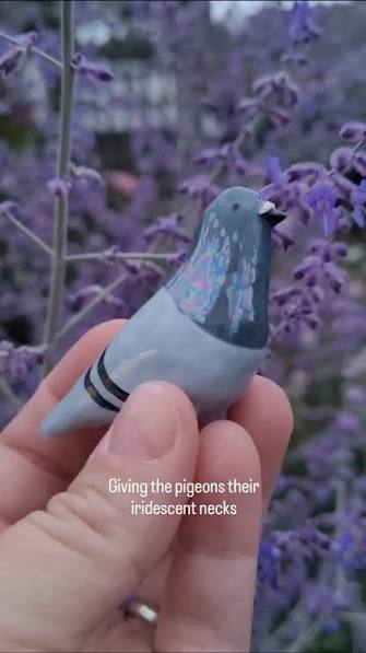 Teeny tiny little pigeons made with scraps of clay #potterylove #handmade  #ceramics