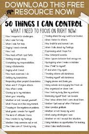 50 Things You Can Control Free Poster And Checklist In 2020 Coping Skills Social Emotional Learning Therapy Worksheets