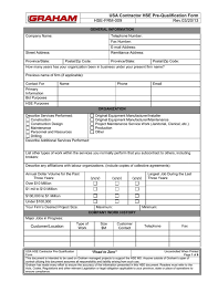 By combining intelligent technology and human imagination, we offer solutions based on sight, sound and analytics to improve security and optimize business performance. Usa Contractor Hse Pre Qualification Form Hse Frm 009 Rev 03 20 13