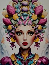 AdultcolouringChallange gnome sweet gnome by theresa goodridge, i used  black widows and posca with white gel pen