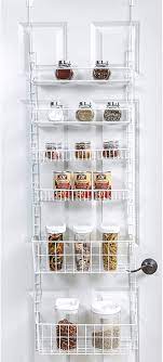 Most convenient pantry storage bins*. Amazon Com Smart Design Over The Door Adjustable Pantry Organizer Rack W 6 Adjustable Shelves Steel Metal Hanging Wall Mount Cans Spice Storage Closet Kitchen White Home Kitchen
