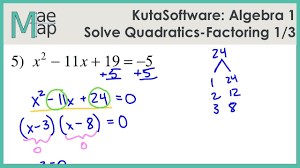 The term quadratic is derived from quad which means square, and we call it this because the variable is squared. Kutasoftware Algebra 1 Solving Quadratics By Factoring Part 1 Youtube