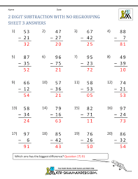 These visual tools help explain the process of regrouping wherein they can use the number line to track the number which is being subtracted. Two Digit Subtraction Without Regrouping