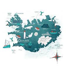 Lejupielādēt 3 432 iceland map attēlus un datu bāzes fotoattēlus. Map Of Iceland Illustrierte Karten Reiseillustration Island Reise