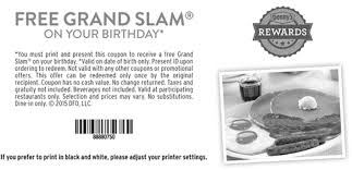 Dennys Grand Slam Coupon Png 709 343 Grand Slam It S Your Birthday Slammed