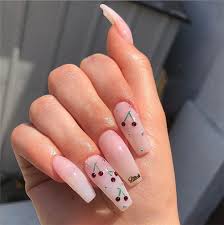 Black Acrylic Nails Coffin Ideas Acrylic Art Coffin Ideas Nails Pretty Acrylic Nails Coffin Summer In 2020 Cherry Nails Dream Nails Pretty Acrylic Nails