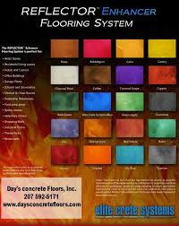 reflector enhancer epoxy color chart maine epoxy flooring