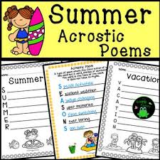 Are You Looking For A Fun Summer Activity To Practice Poetry These 23 Acrostic Poems Are The Perfect Activity Summer Writing Activity Acrostic Summer Writing