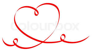 Einzelnes Rotes Herz Kalligrafie | Stock-Vektor | Colourbox