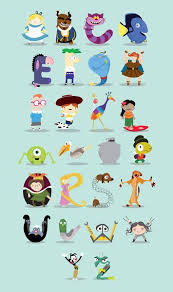 Have you ever wondered how many disney and pixar characters' names begin with a certain letter? Animated Characters Abc Art Print By Maria Jose Da Luz Society6 Disney Alphabet Animated Characters Disney