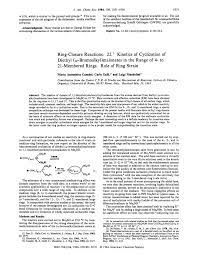 Ring-closure reactions. 22. Kinetics of cyclization of diethyl  (.omega.-bromoalkyl)malonates in the range of 4- to 21-membered rings. Role  of ring strain | Journal of the American Chemical Society