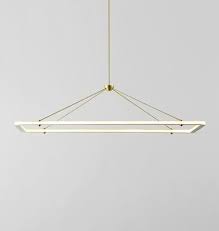 Rectangle Pendant Brushed Brass Pendant Light Modern Brass Lighting Pendant Light Fixtures