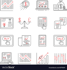 Finance And Stock Line Icons Investment Strategy