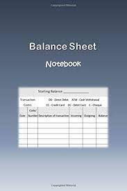 Balance Sheet Notebook Accounting Ledger For Bookkeeping And Personal Finance 120 Pages 6 X9 Glossy Cover By Ar Balance Sheet Personal Finance Finance