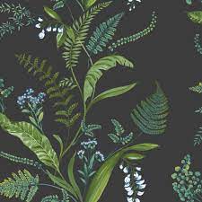 Cembra Charcoal And Green Wallpaper By Albany Green Floral Wallpaper Floral Wallpaper Botanical Wallpaper