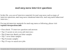 3rd example of thank you letter after an interview. Med Surg Nurse Interview Questions